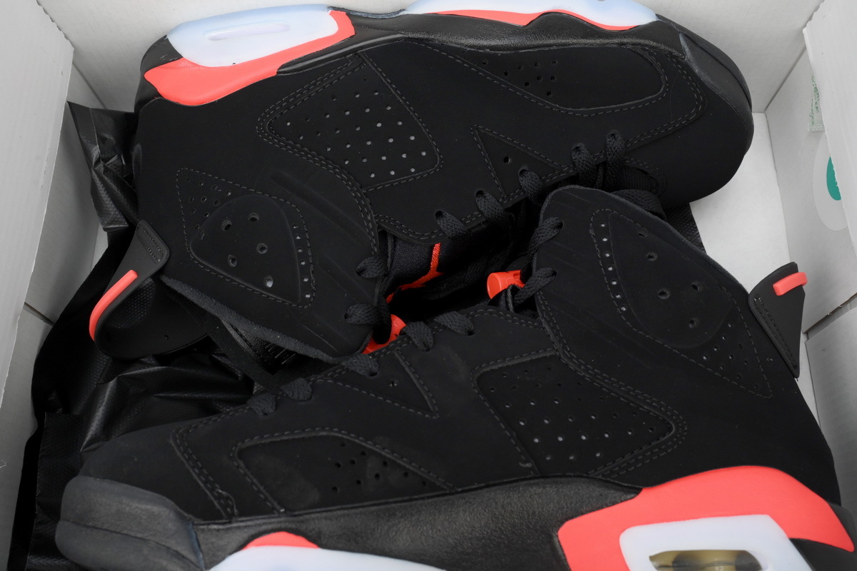 Nike Air Jordan 6 Retro Black Infrared Black Red Basketball Shoes