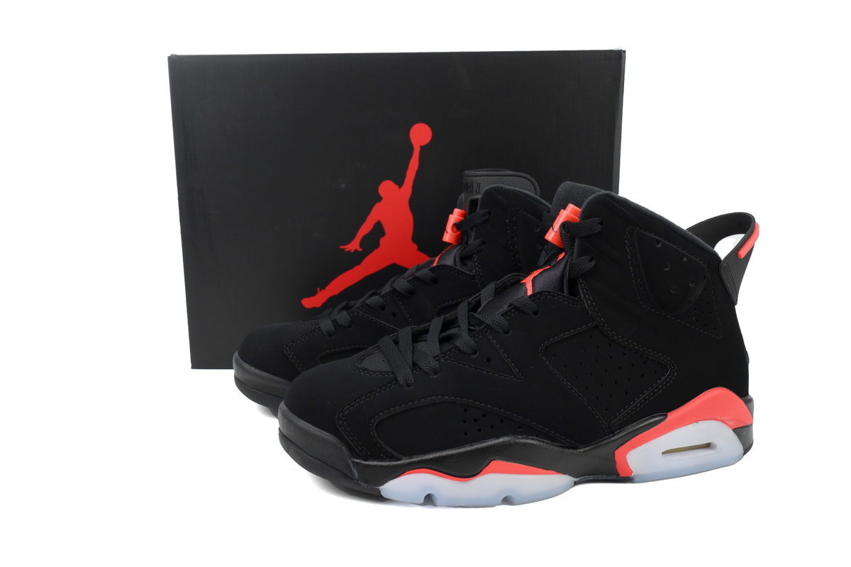 Nike Air Jordan 6 Retro Black Infrared Black Red Basketball Shoes