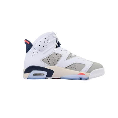 Air Jordan 6 Retro Hare White Grey Men's Basketball Sneakers 02