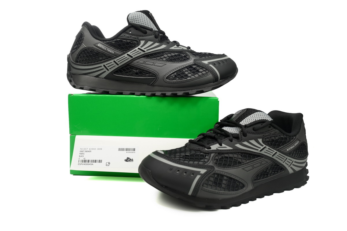 Bottega Veneta Orbit Black Grey Sneakers