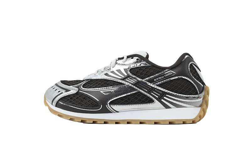 Bottega Veneta Orbit Brown Silver Sneakers