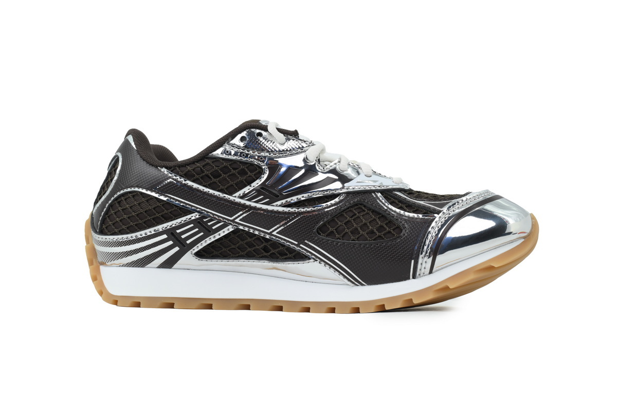 Bottega Veneta Orbit Brown Silver Sneakers