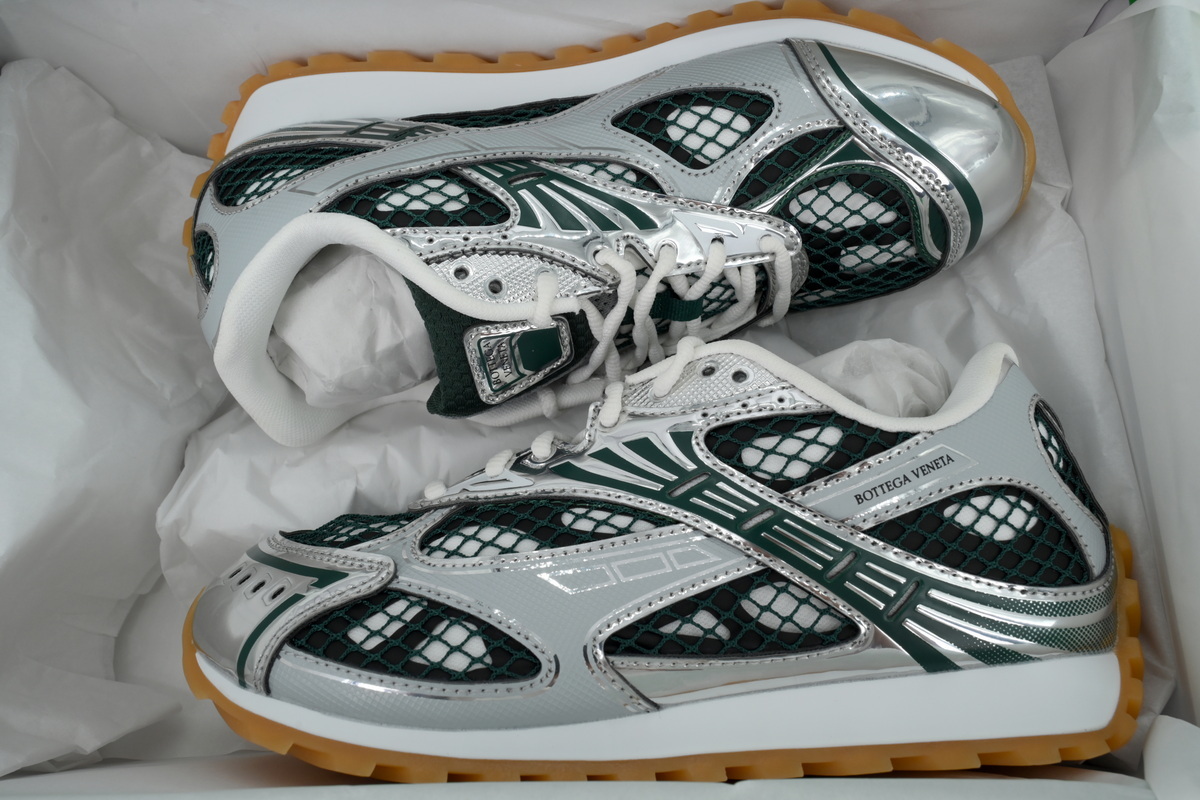Bottega Veneta Orbit Silver Green Sneakers