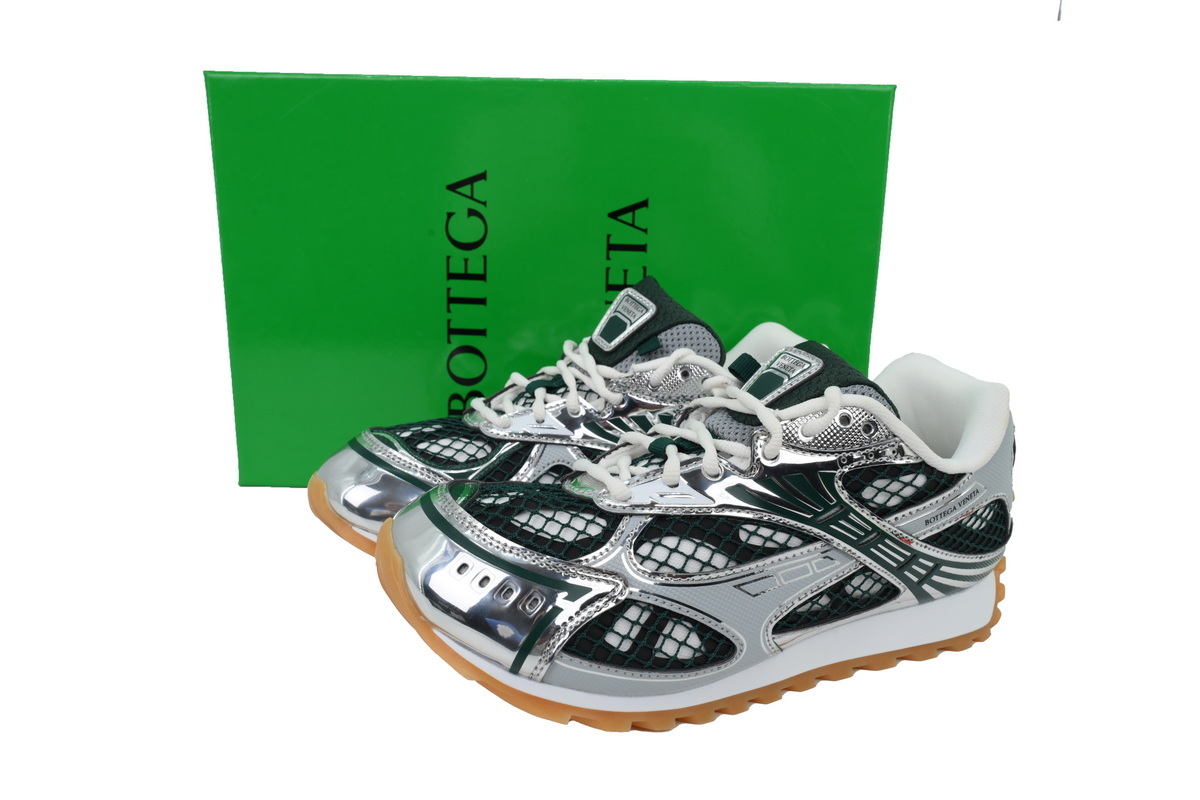 Bottega Veneta Orbit Silver Green Sneakers