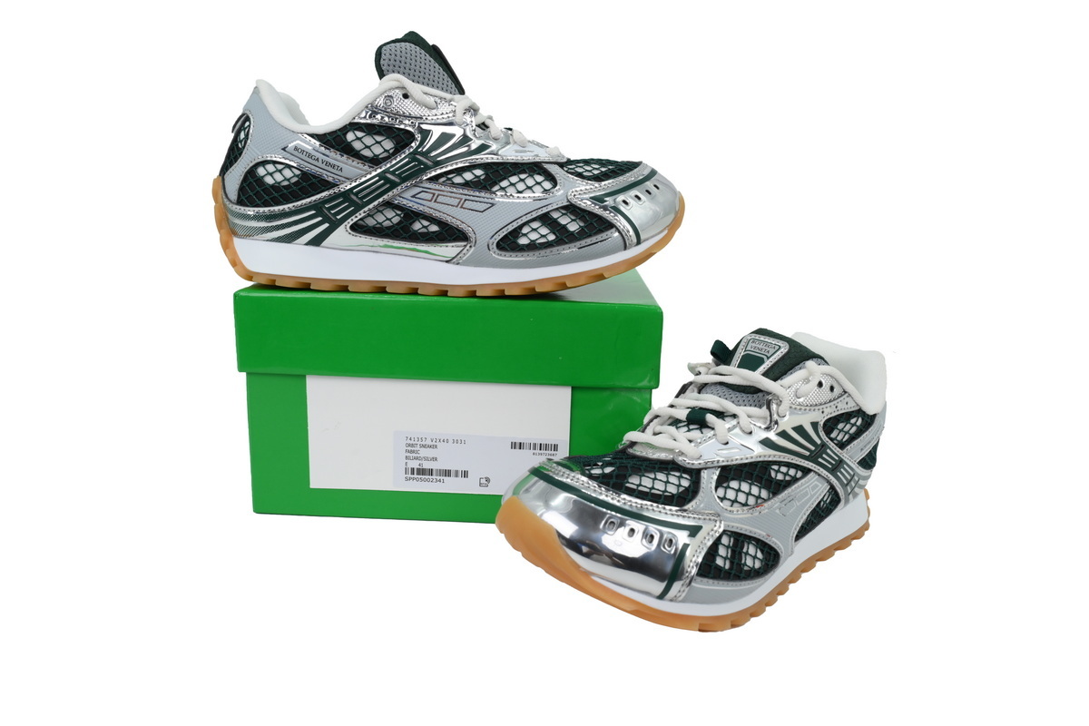 Bottega Veneta Orbit Silver Green Sneakers