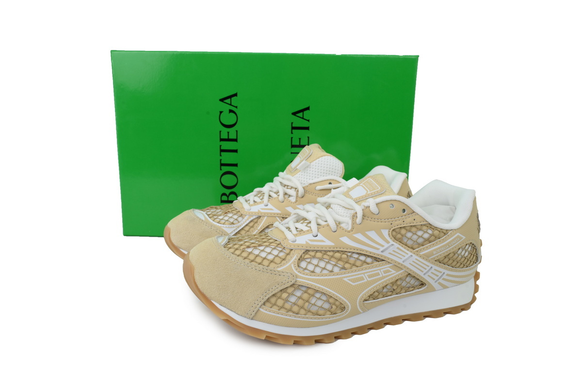 Bottega Veneta Orbit Beige Gold Sneakers