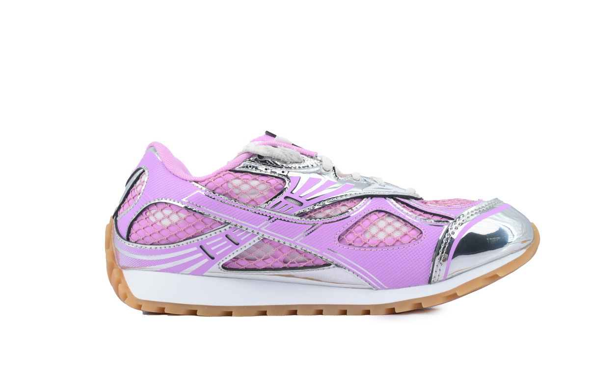 Bottega Veneta Orbit Pink Silver Sneakers