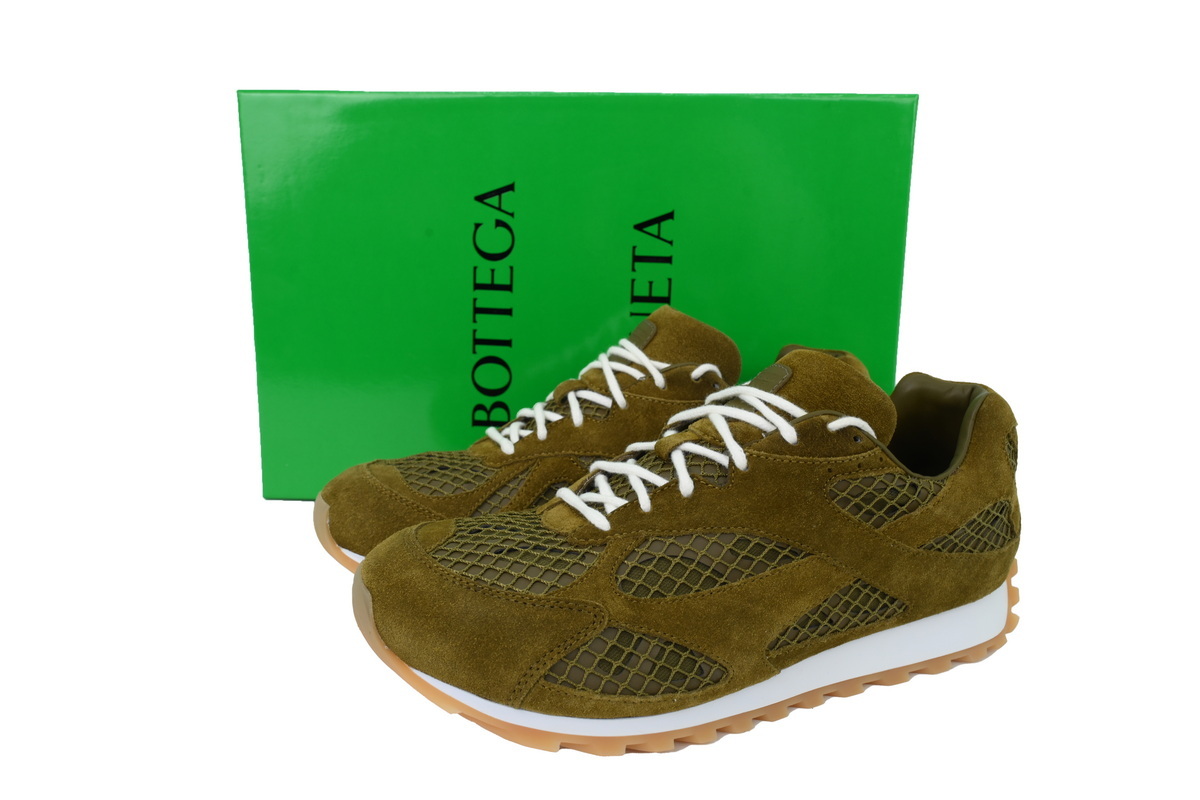 Bottega Veneta Orbit Olive Suede Sneakers