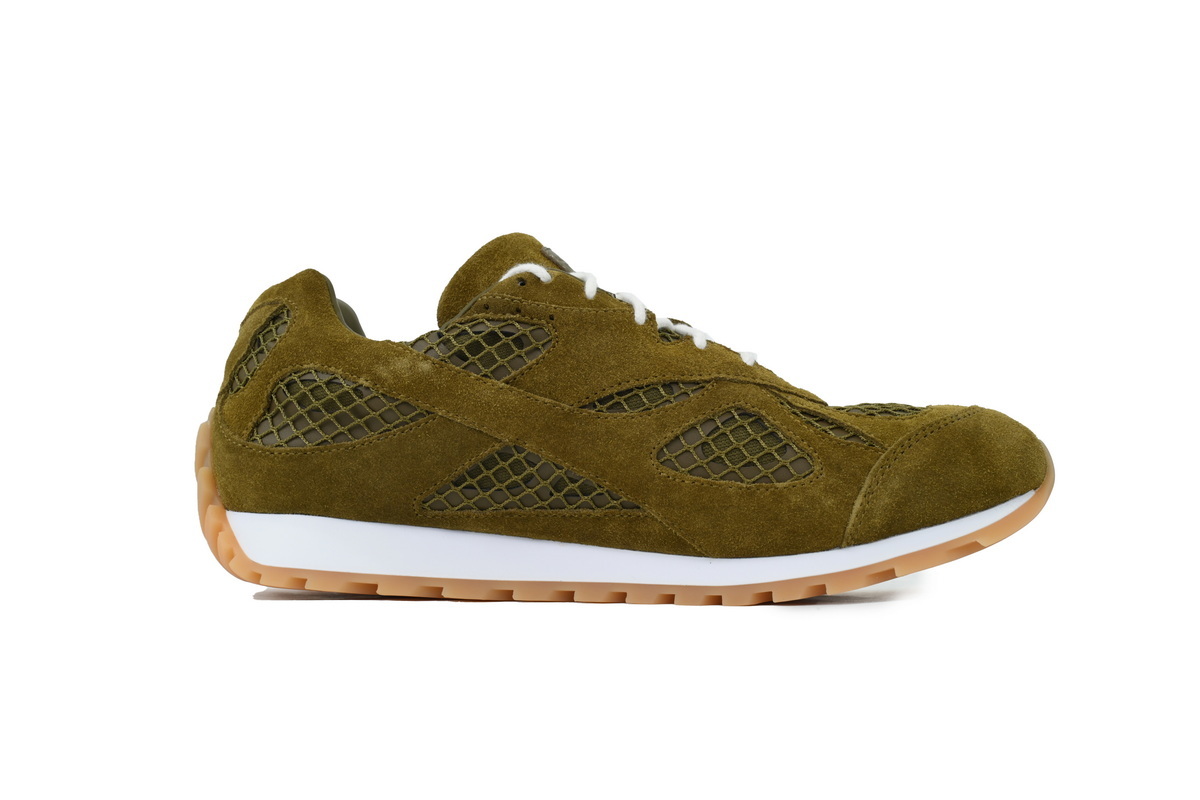 Bottega Veneta Orbit Olive Suede Sneakers