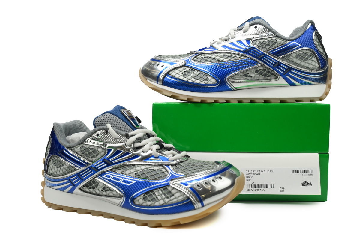 Bottega Veneta Orbit Blue Silver Sneakers