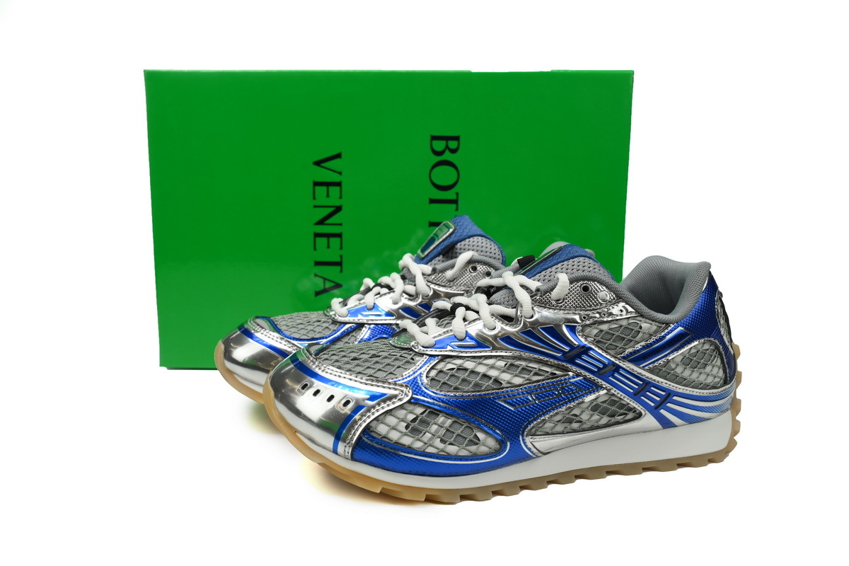 Bottega Veneta Orbit Blue Silver Sneakers
