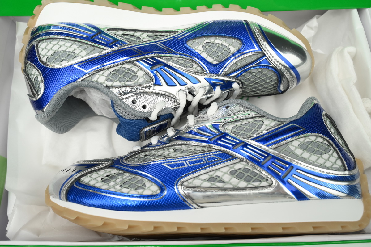 Bottega Veneta Orbit Blue Silver Sneakers