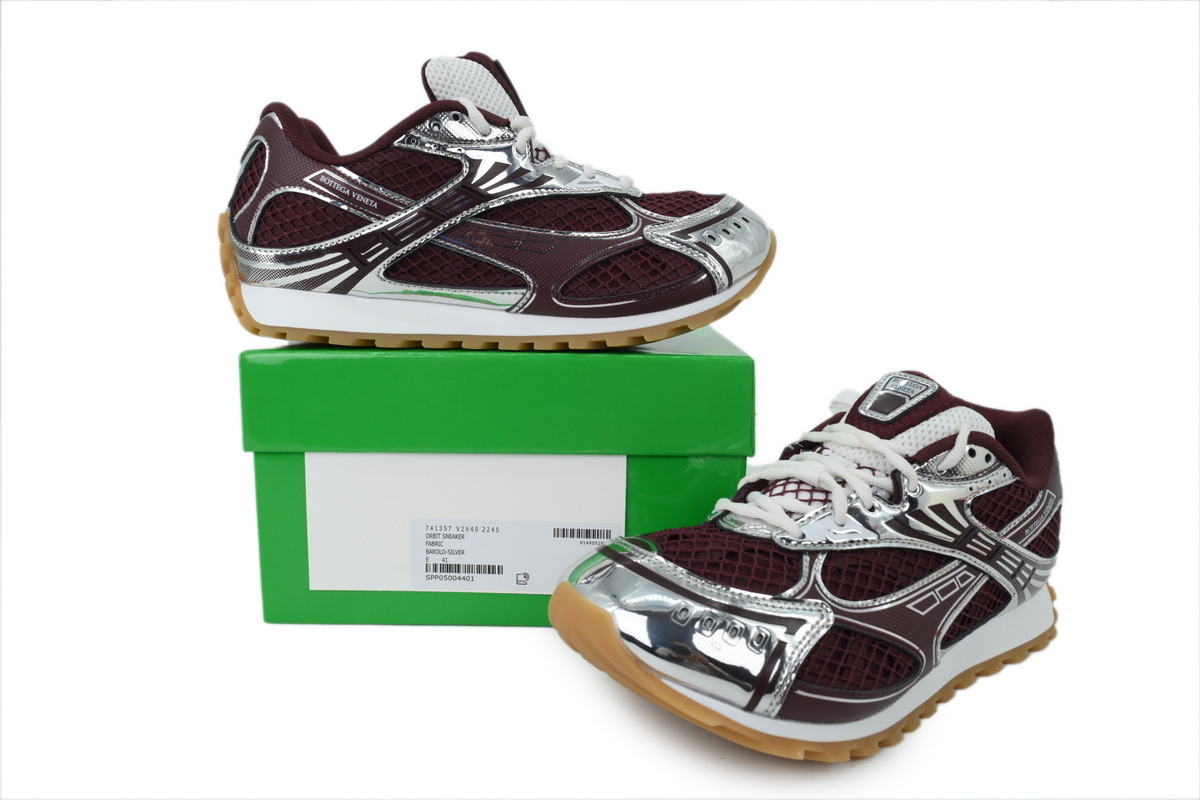 Bottega Veneta Orbit Barolo Silver Sneakers
