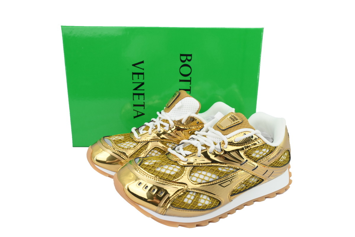 Bottega Veneta Orbit Gold White Sneakers