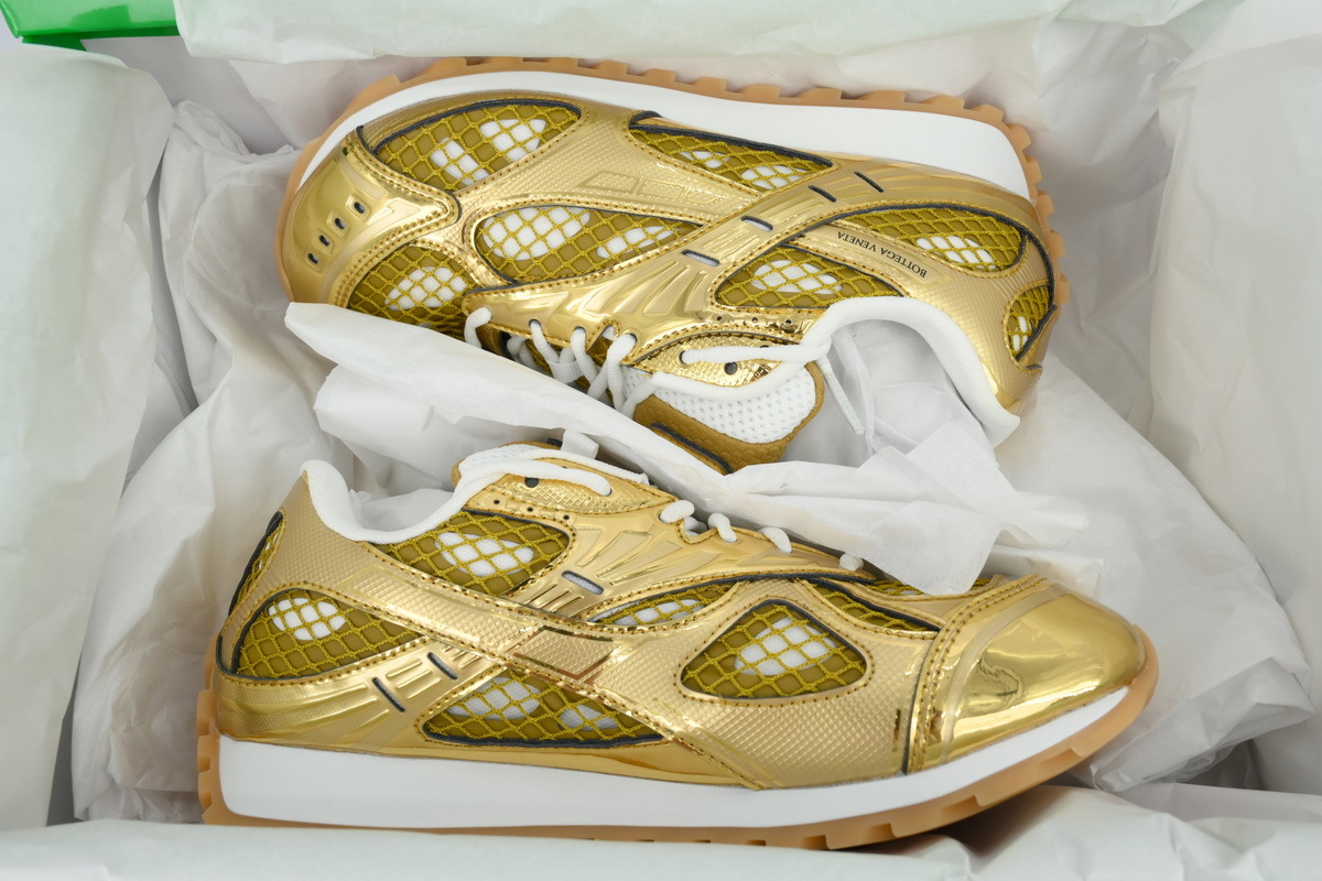 Bottega Veneta Orbit Gold White Sneakers