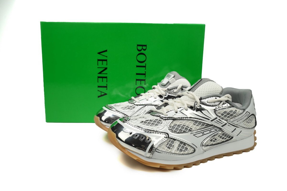 Bottega Veneta Orbit Silver Green Sneakers