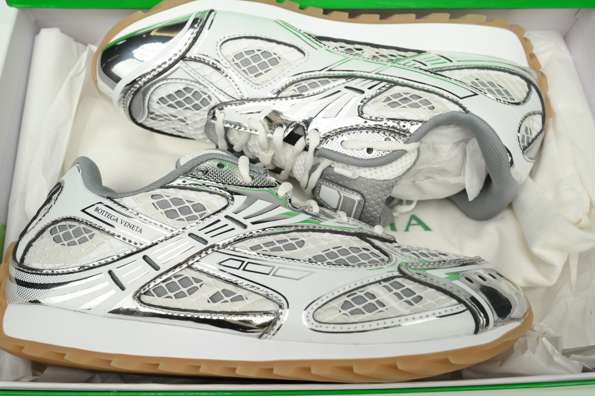 Bottega Veneta Orbit Silver Green Sneakers