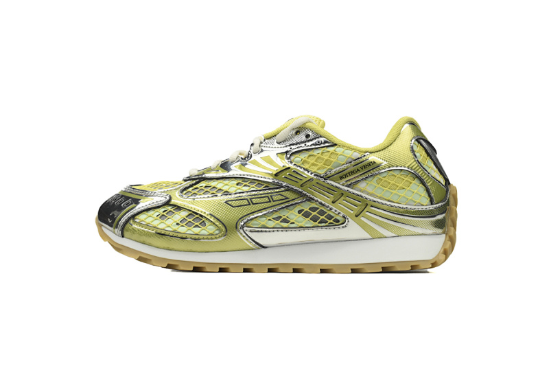 Bottega Veneta Orbit Lime Silver Sneakers
