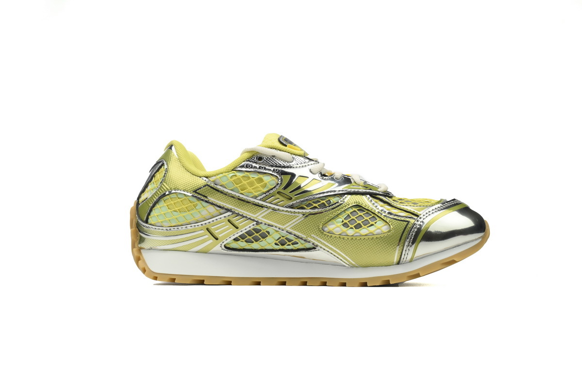 Bottega Veneta Orbit Lime Silver Sneakers
