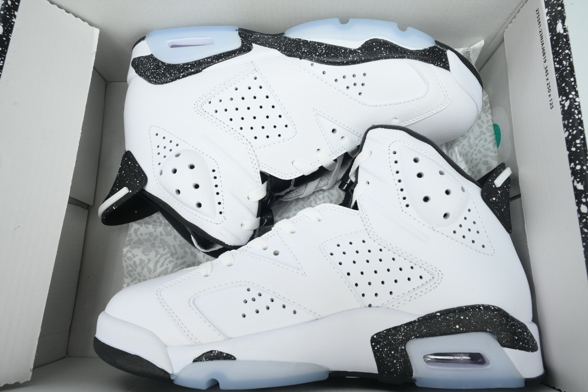 Nike Air Jordan 6 Retro Oreo White White Black Speckled Basketball Shoes CT8529-112