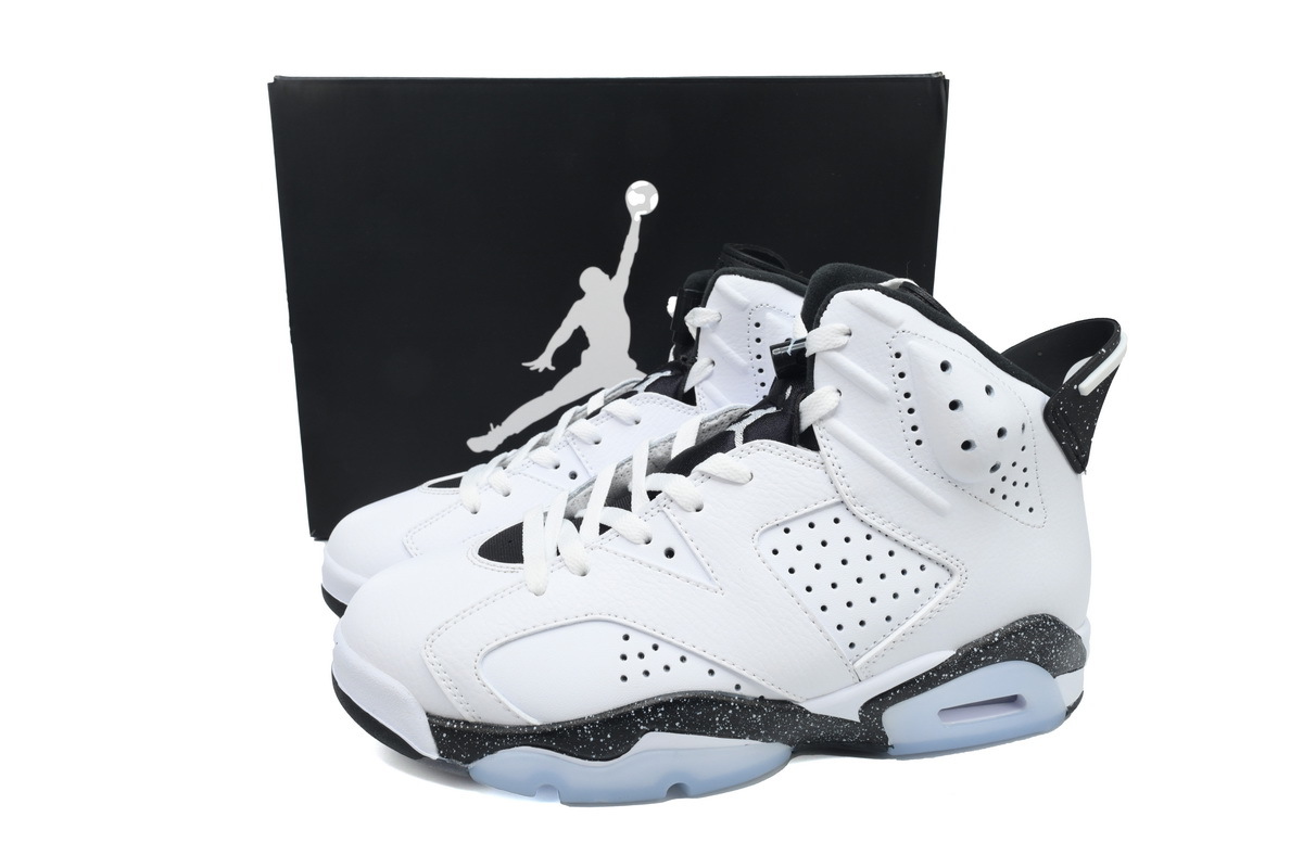 Nike Air Jordan 6 Retro Oreo White White Black Speckled Basketball Shoes CT8529-112