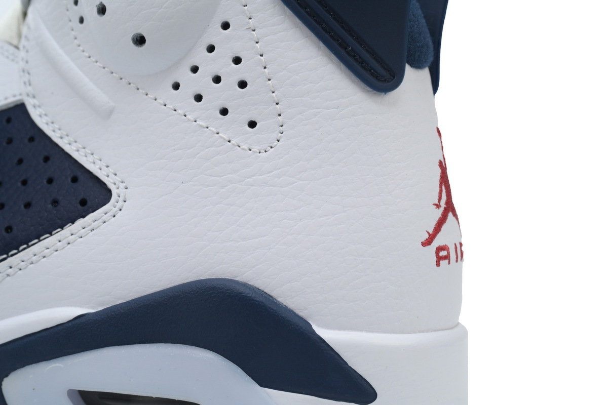 Nike Air Jordan 6 Retro Olympic White Midnight Navy Basketball Shoes CT8529-164 