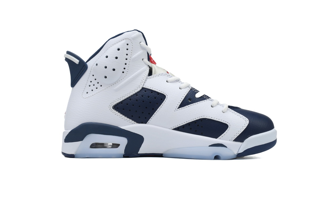 Nike Air Jordan 6 Retro Olympic White Midnight Navy Basketball Shoes CT8529-164 