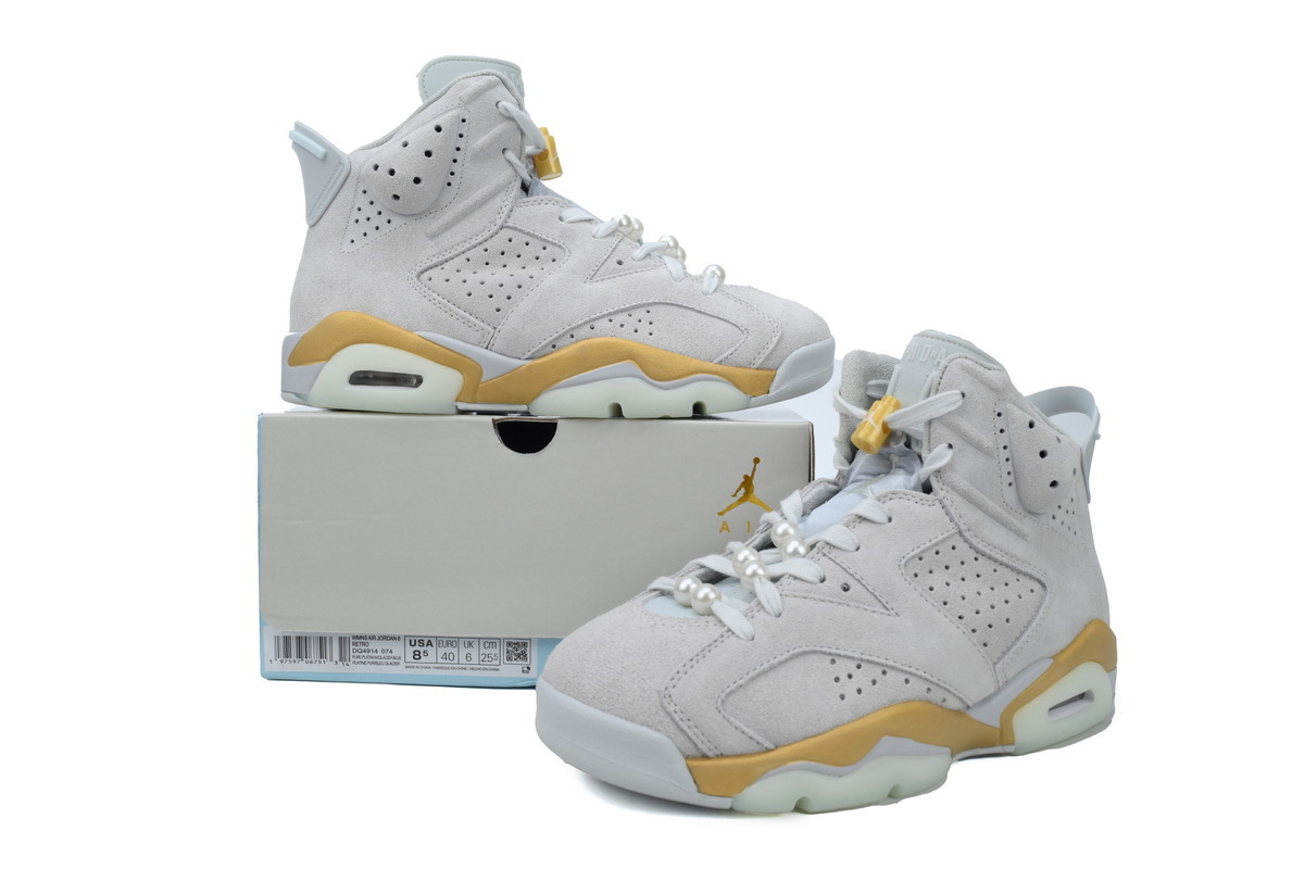 Nike Air Jordan 6 Retro Gold Hoops Women's Basketball Shoes DQ4914-074