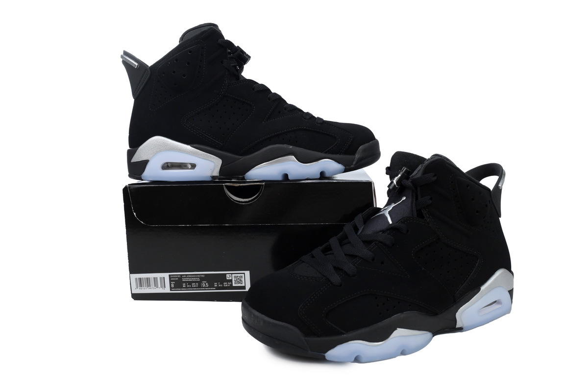 Nike Air Jordan 6 Retro Chrome Black Metallic Silver DX2836-001 