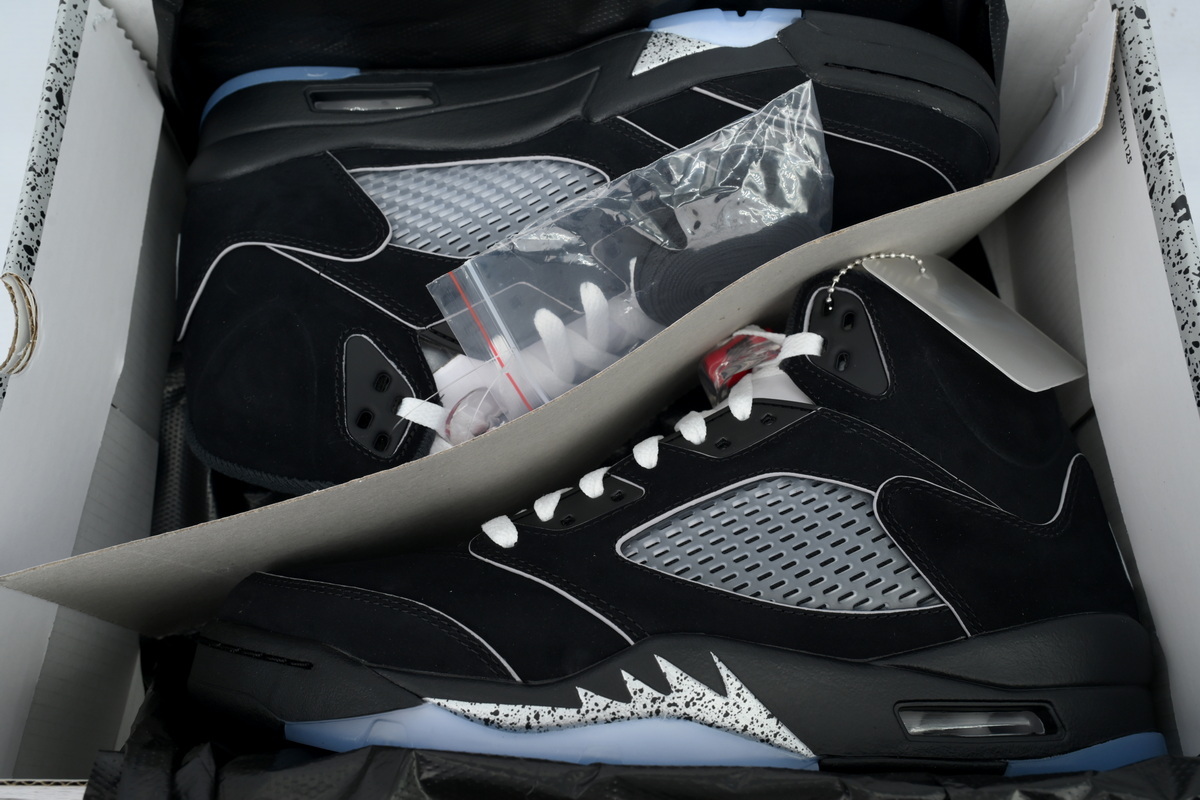 Nike Air Jordan 5 Retro Oreo Black White Speckled Basketball Shoes HF3975-001