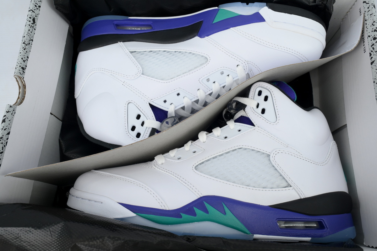 Nike Air Jordan 5 Retro Grape White Purple Teal Basketball Shoes HQ7978-100