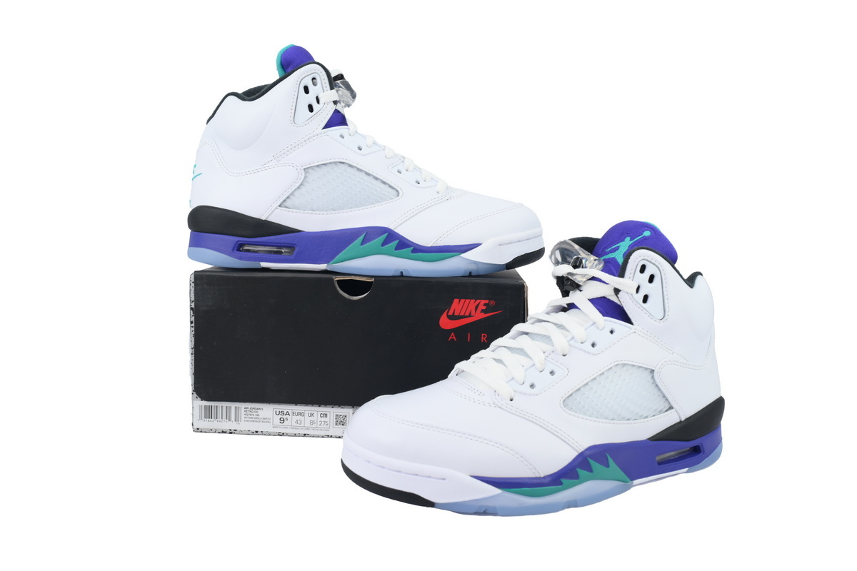 Nike Air Jordan 5 Retro Grape White Purple Teal Basketball Shoes HQ7978-100