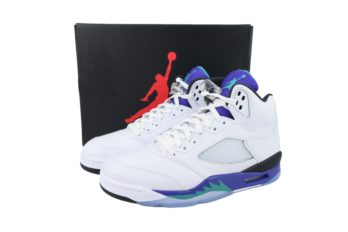 Nike Air Jordan 5 Retro Grape White Purple Teal Basketball Shoes HQ7978-100