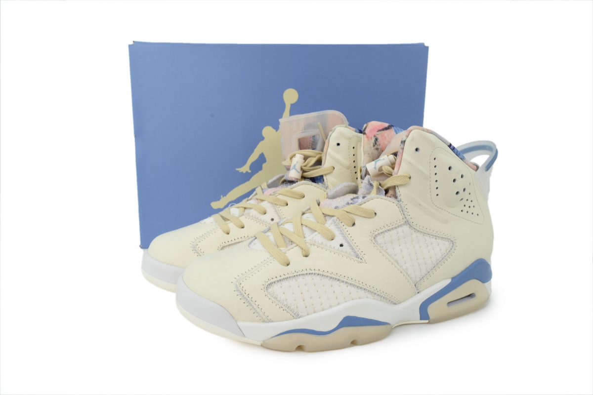Nike Air Jordan 6 Retro Quai 54 Sail University Blue Men's Basketball Shoes Retro Sneakers IR7255-110