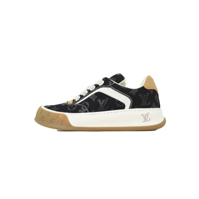 Louis Vuitton LV Tilted Sneaker Black Monogram Designer Shoes 01
