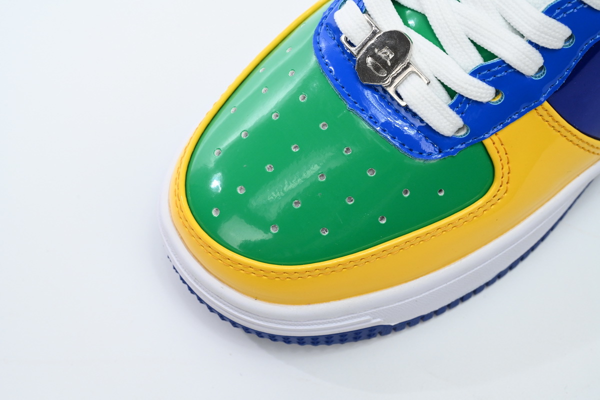 A Bathing Ape Bape Sta Low Negro, amarillo, verde y orquídea