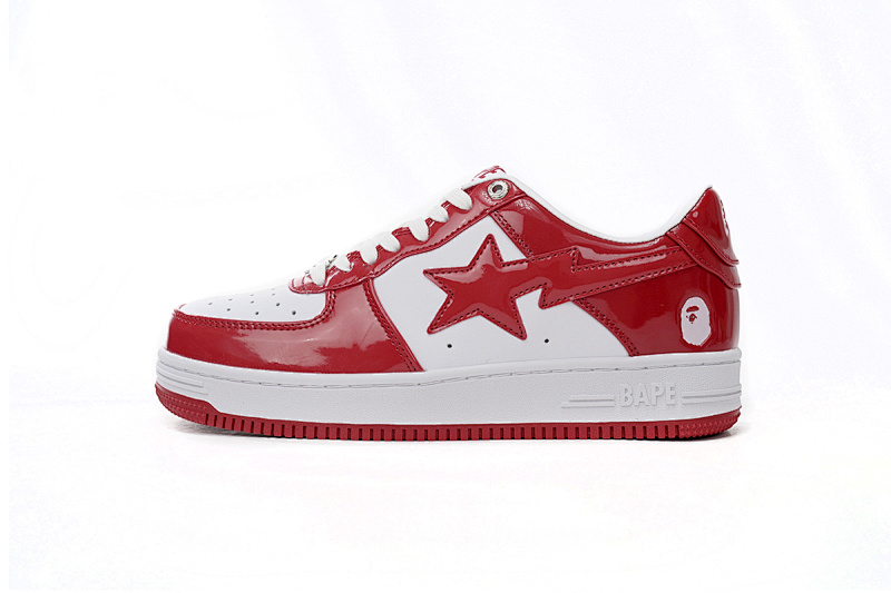 A Bathing Ape Bape Sta Low Red And White Mirror Surface