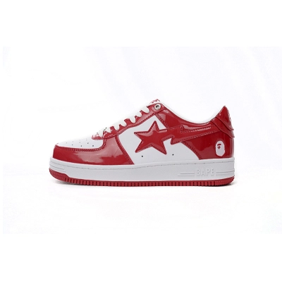 A Bathing Ape Bape Sta Low Red And White Mirror Surface 01