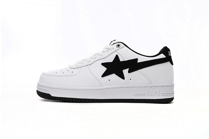 A Bathing Ape Bape Sta Low con rayas blancas y negras