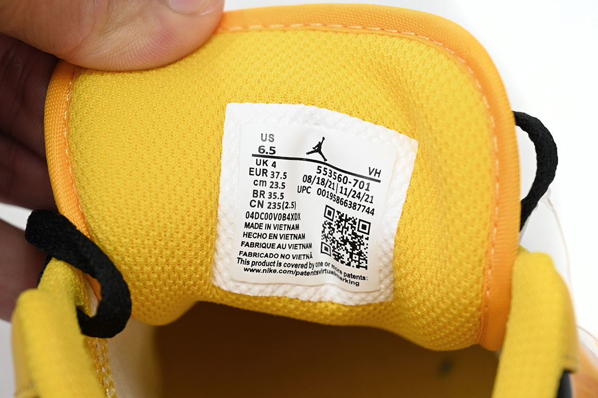 Air Jordan 1 Low Yellow Black White 553560-701