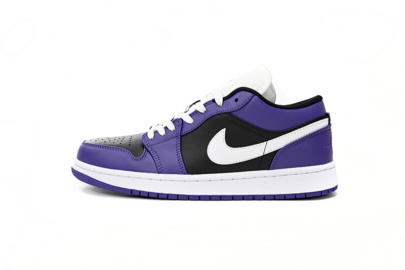 Air Jordan 1 Low Sneakers Black Purple Splice
