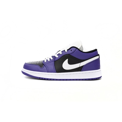 Air Jordan 1 Low Sneakers Black Purple Splice 01