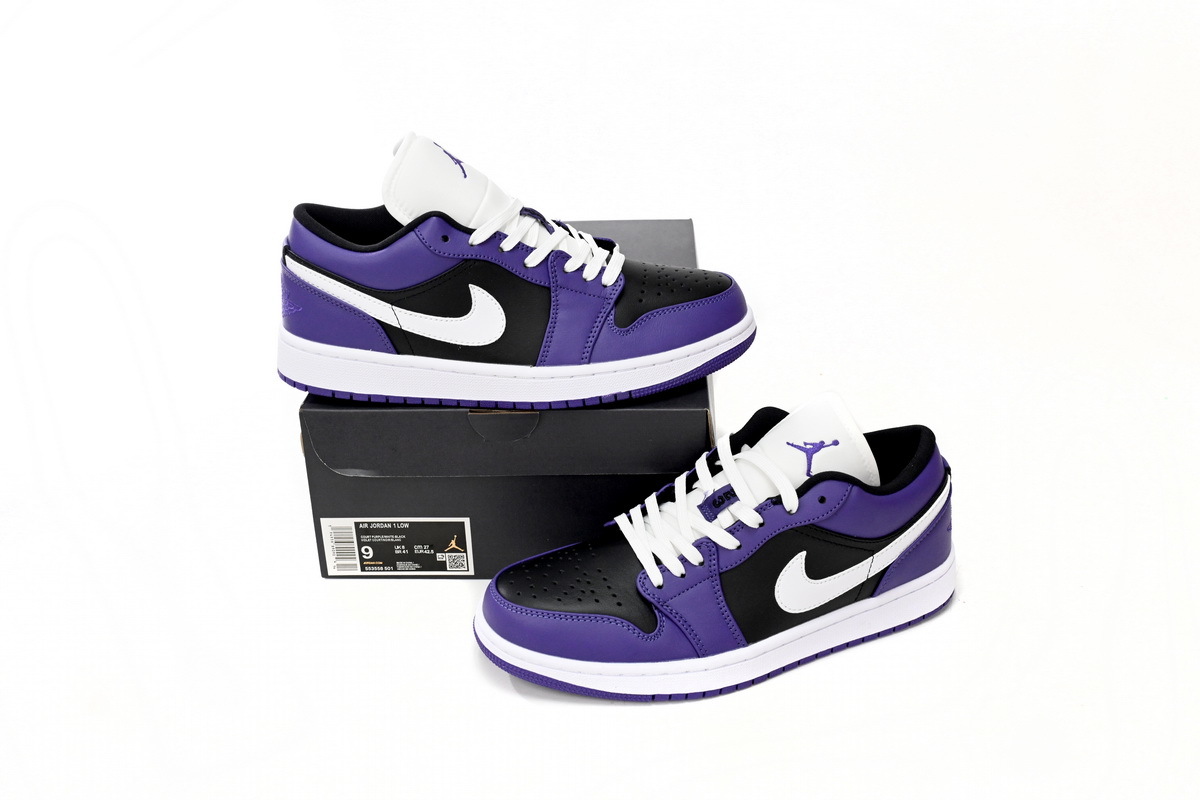 Air Jordan 1 Low Sneakers Black Purple Splice