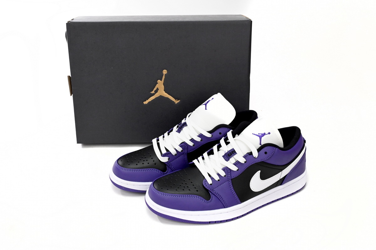 Air Jordan 1 Low Sneakers Black Purple Splice