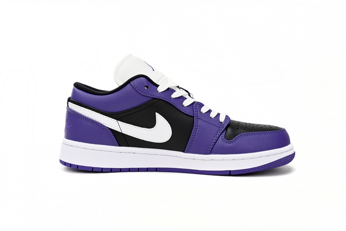 Air Jordan 1 Low Sneakers Black Purple Splice