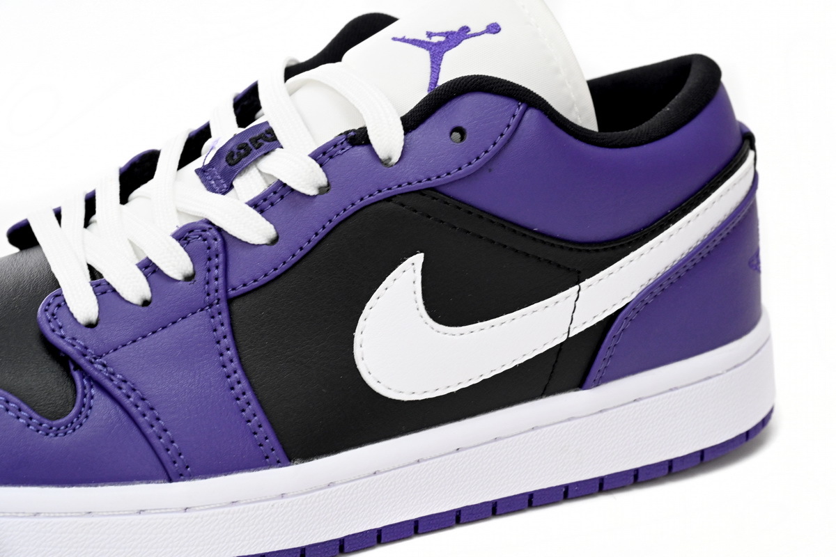 Air Jordan 1 Low Sneakers Black Purple Splice