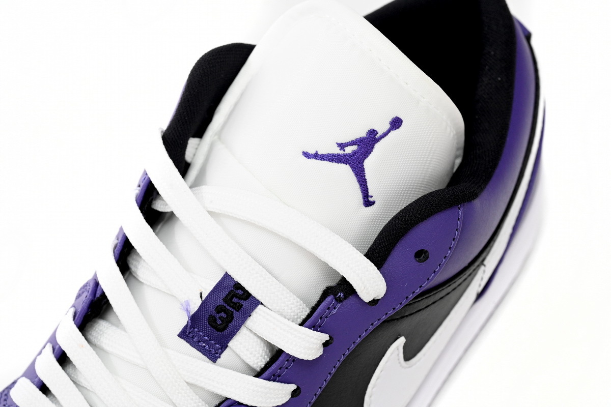 Air Jordan 1 Low Sneakers Black Purple Splice