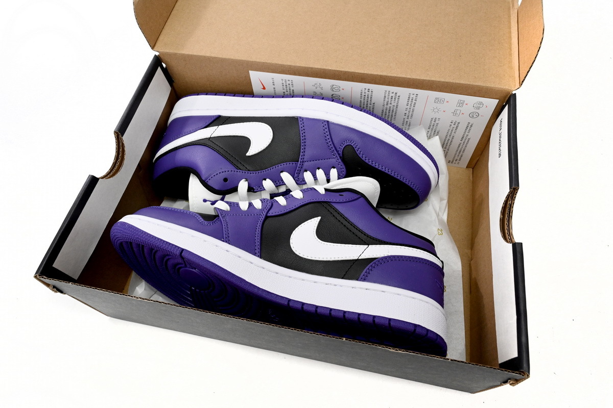Air Jordan 1 Low Sneakers Black Purple Splice