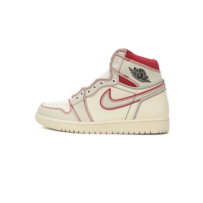 Air Jordan 1 High OG Phantom Red Stitch Leather Sneaker DB4612-100 01