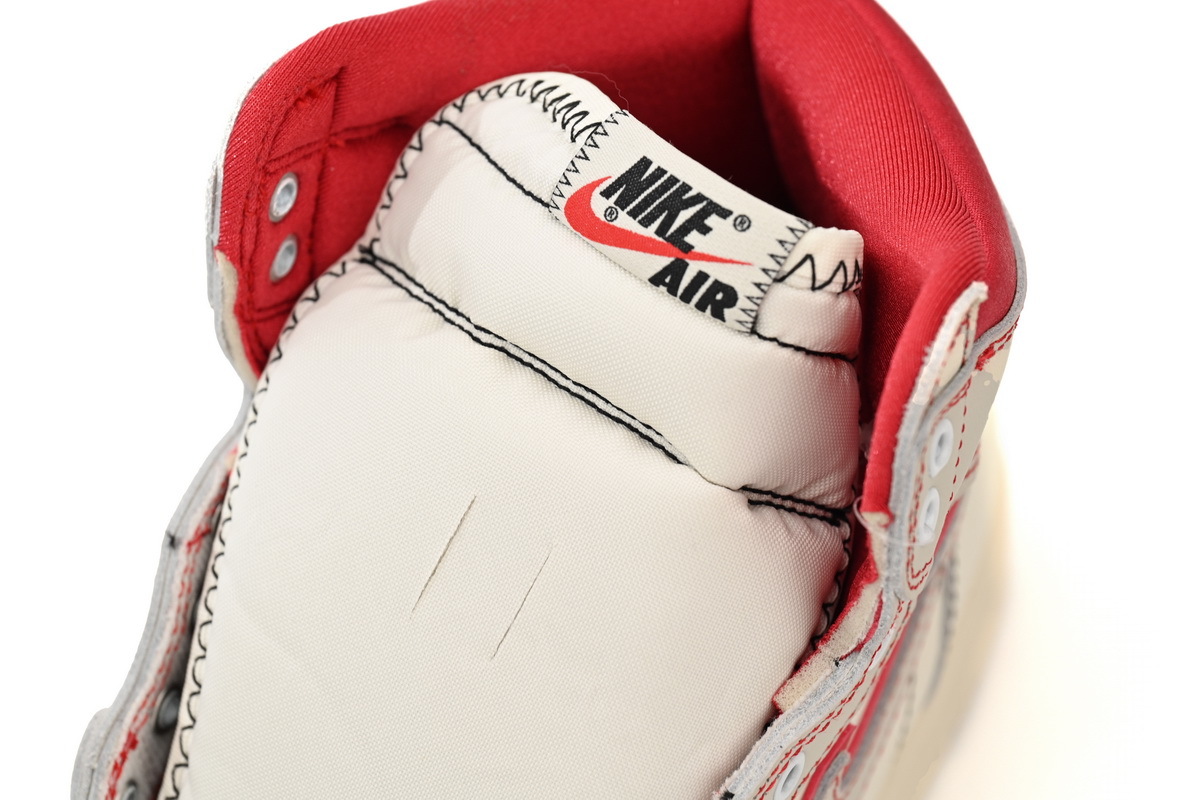 Air Jordan 1 High OG Phantom Red Stitch Leather Sneaker DB4612-100